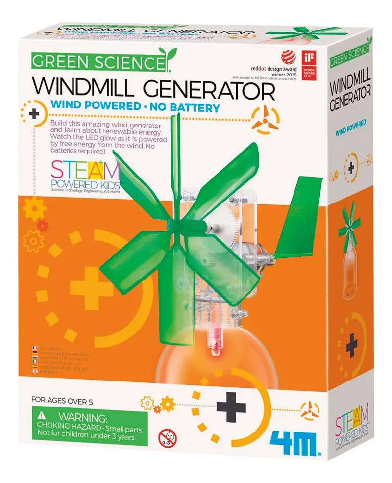 4M Windmill Generator Diy Stem Kit — Renewable Energy Experiment Set 1