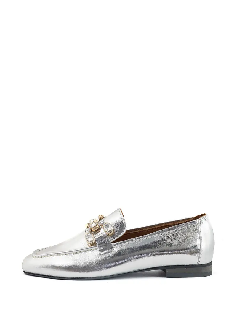 Alina Silver Loafer Shoes For Women 1