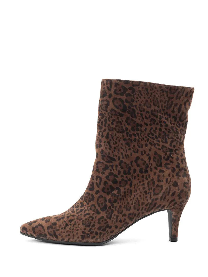 Alison Dark Brown Chevron Ankle Boots 1