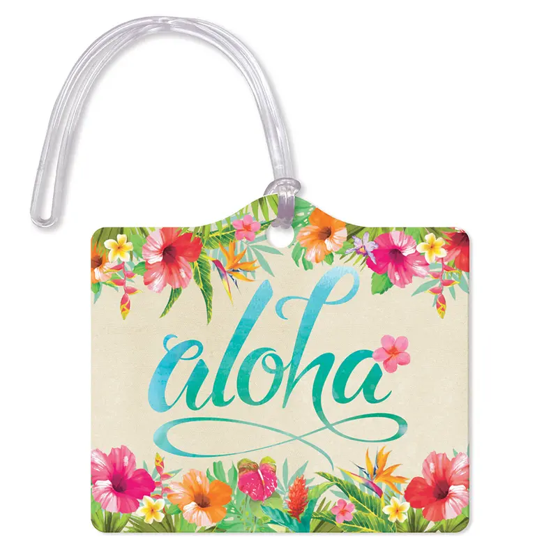 Aloha Floral Luggage Tag – Tropical Pattern Travel Identifier 1
