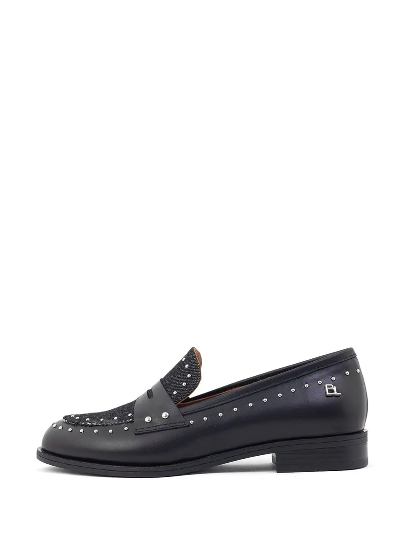 Ariana Black Leather Loafers 1