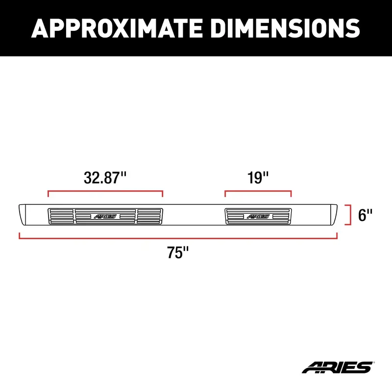 Aries 4444001 Polished Stainless Steel Oval Side Steps – 6" X 75" For Chevrolet Silverado And Gmc Sierra 1