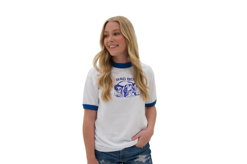Bad Boy Ringer Tee Featuring Bulldog Face Graphic 1