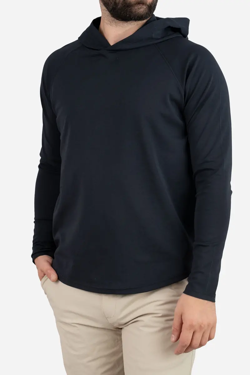 Black Aero Knit Hooded T-Shirt – Streamlined Tech-Knit Layer 1