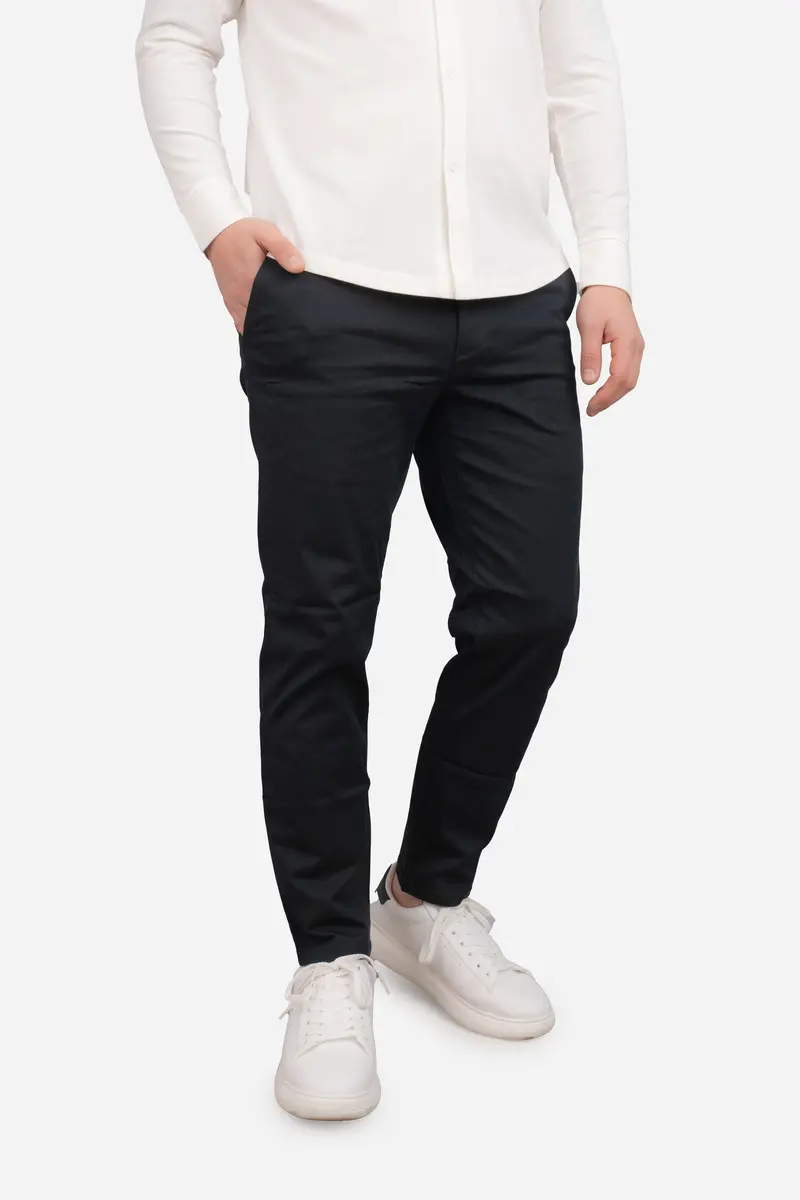 Black Extra-Stretch Chino Pants 1