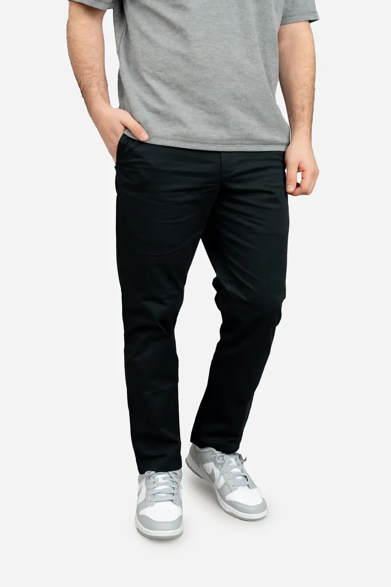 Black Straight-Fit Core Stretch Chinos 1