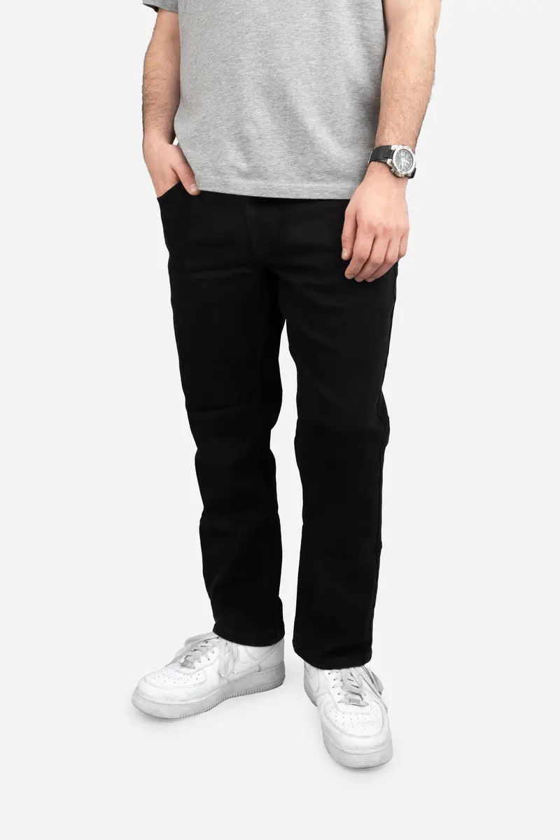 Black Straight-Fit Stretch Jeans 1