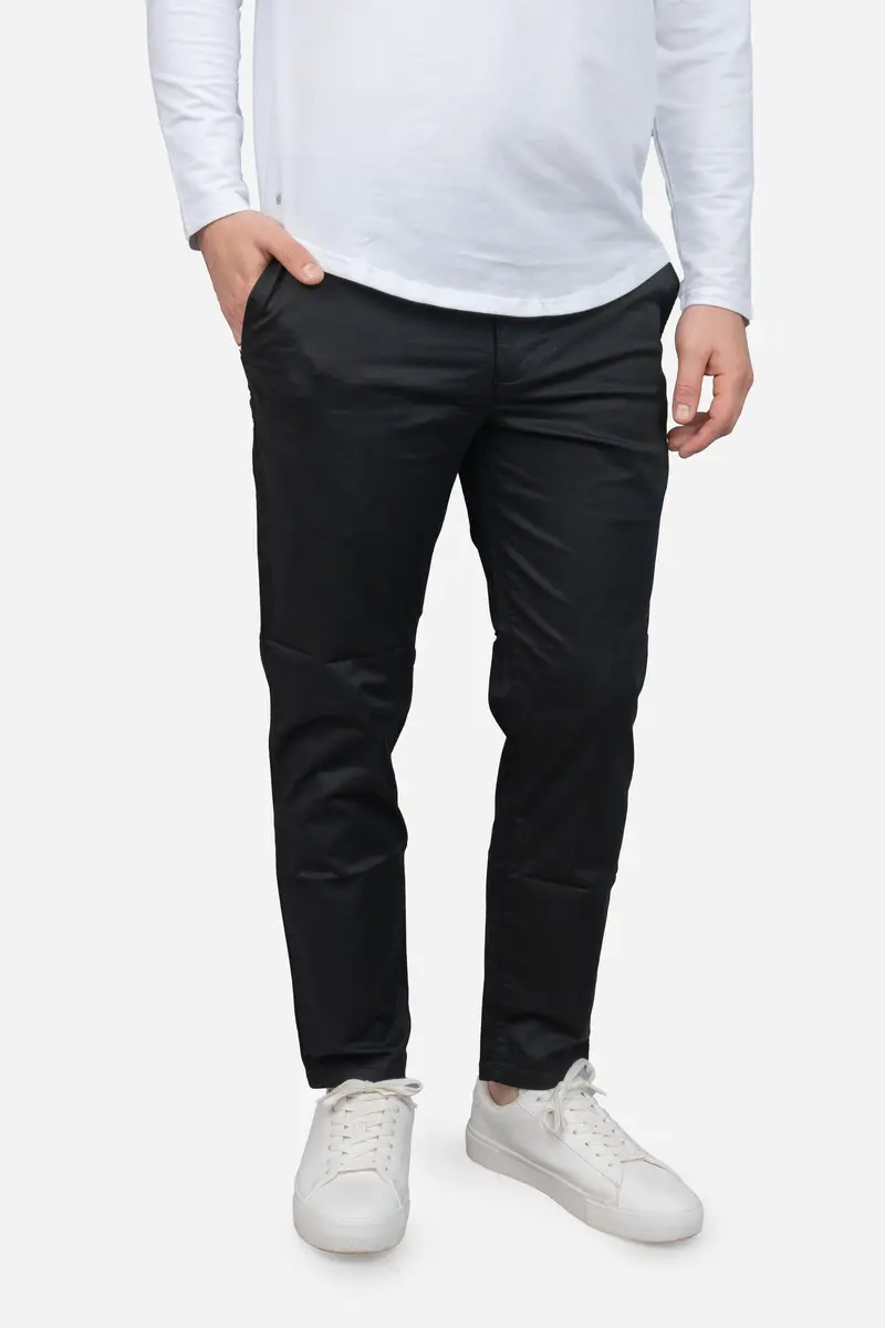 Black Stretch Chino Pants – Lightweight Comfort Fit 1