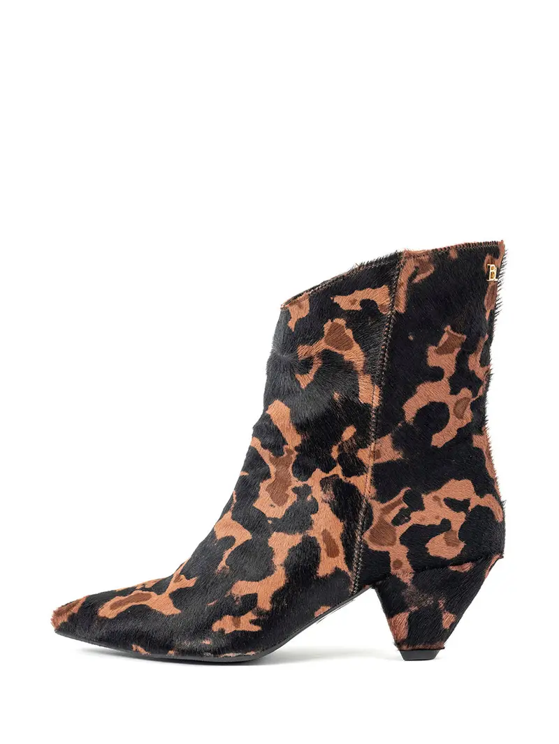 Brandy Tiger Print And Chocolate Ankle Boots 1