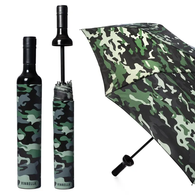 Camo Bottle Umbrella – Rugged Outdoor-Inspired Vinyl Shade 1