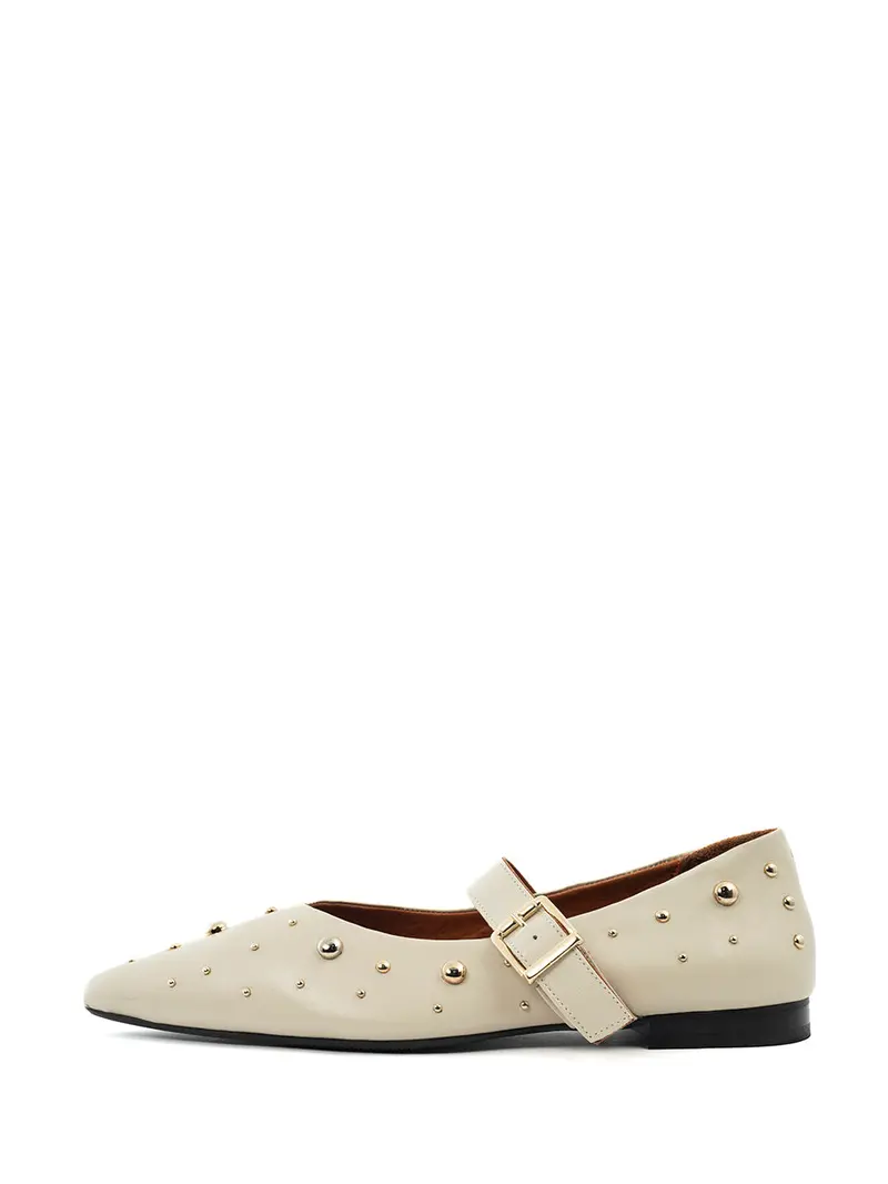 Celina Elegant Off-White Ballerina Flats 1