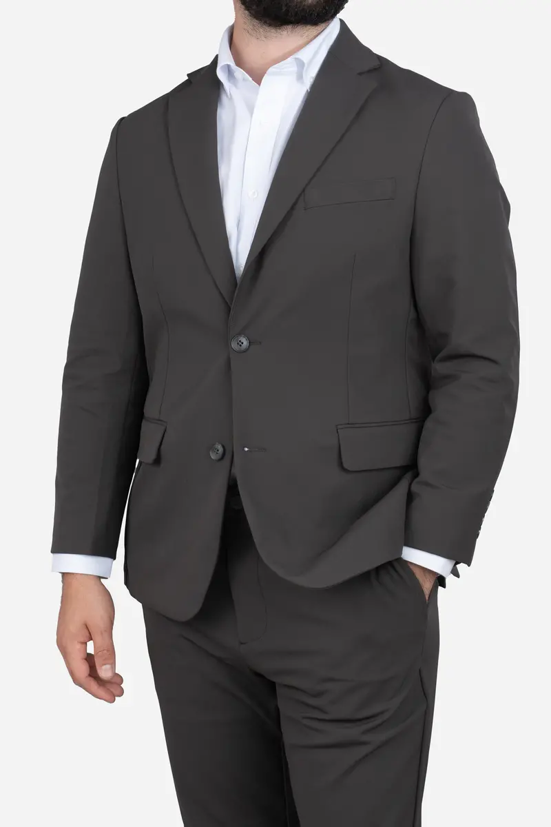 Charcoal Super-Stretch Modern Suit Jacket 1