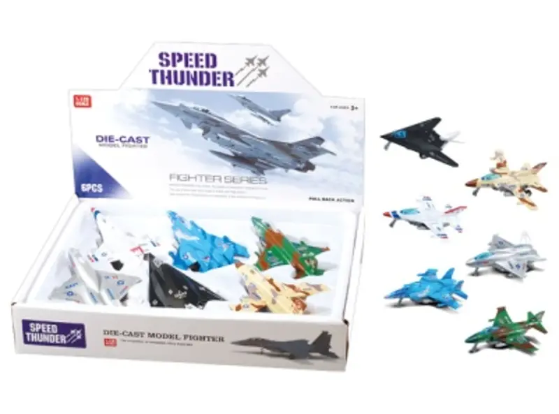 Die-Cast Military Fighter Jet Set – Six 5-Inch Model Planes In Display Box 1