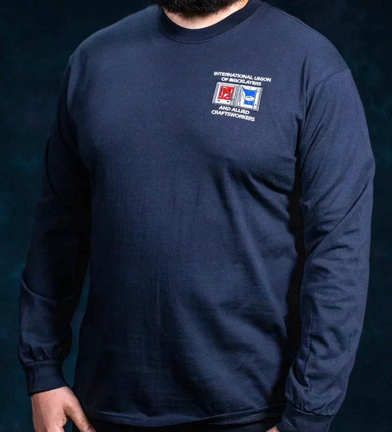 E60 Long-Sleeve Black Or Ash Gray T-Shirt With Embroidered Bac Logo 1