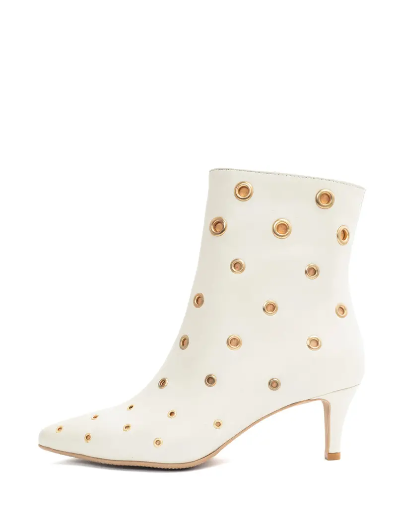 Elaine Off-White Ankle Boots 1