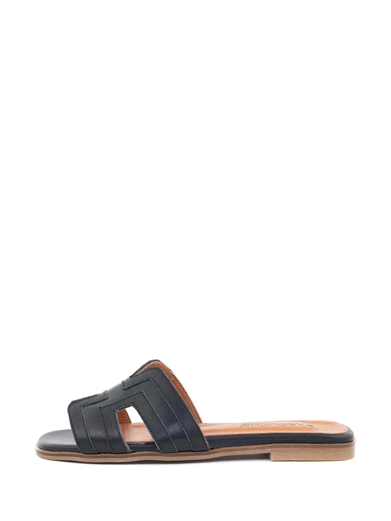 Elly Black Slip-On Slippers 1