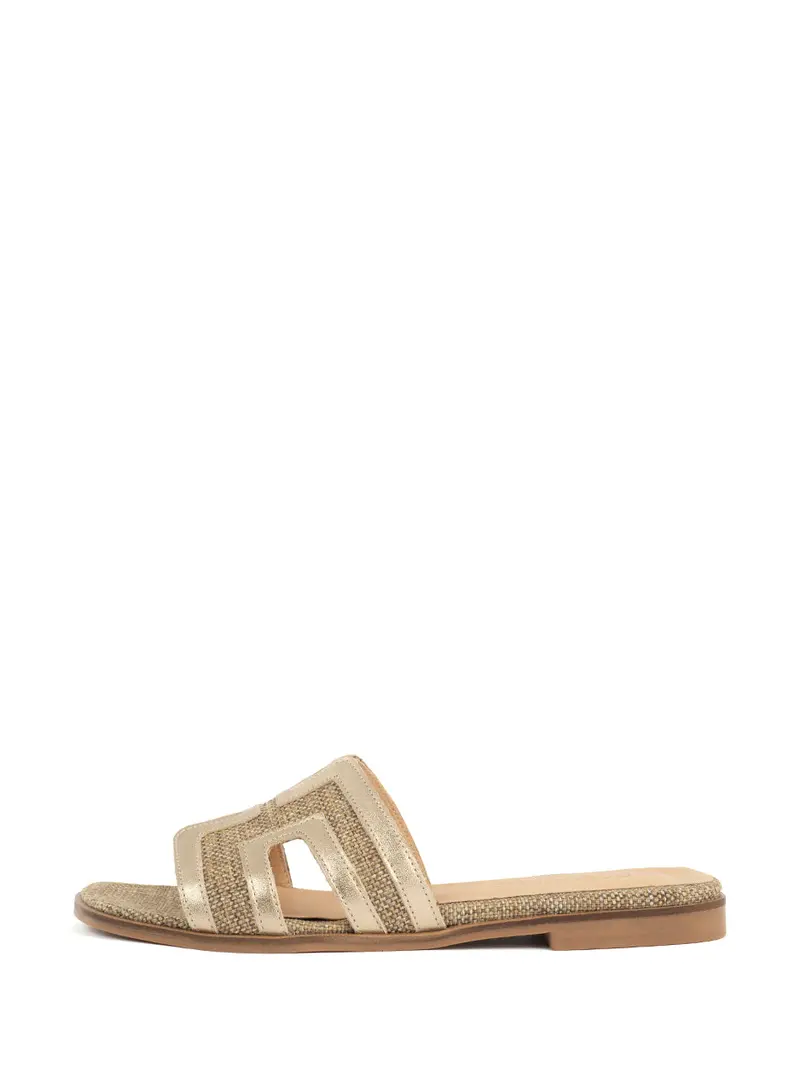 Elly Gold And Taupe Two-Tone Slipper 1