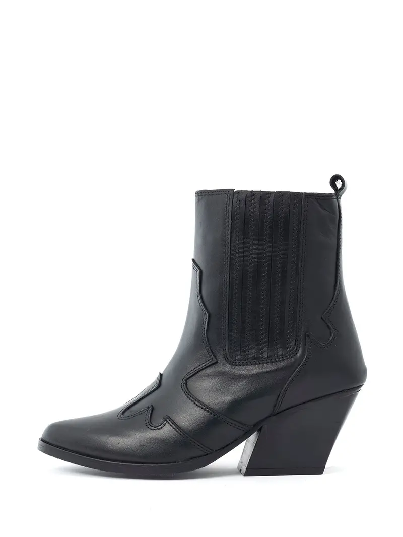 Emily Black Western-Inspired Boots 1