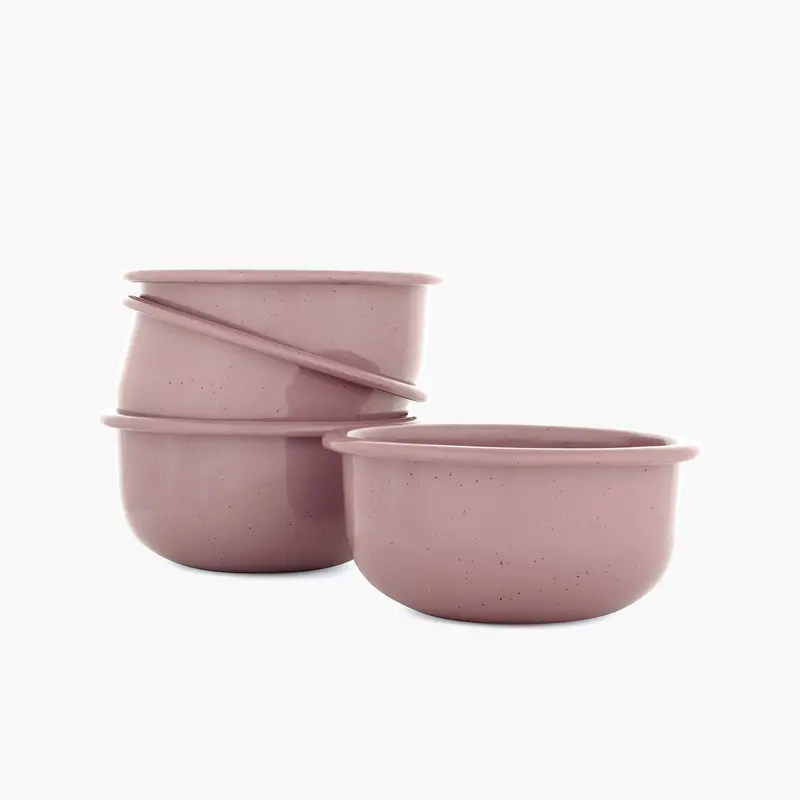 Enamelware Side Bowl Set With Rolled Rim 1