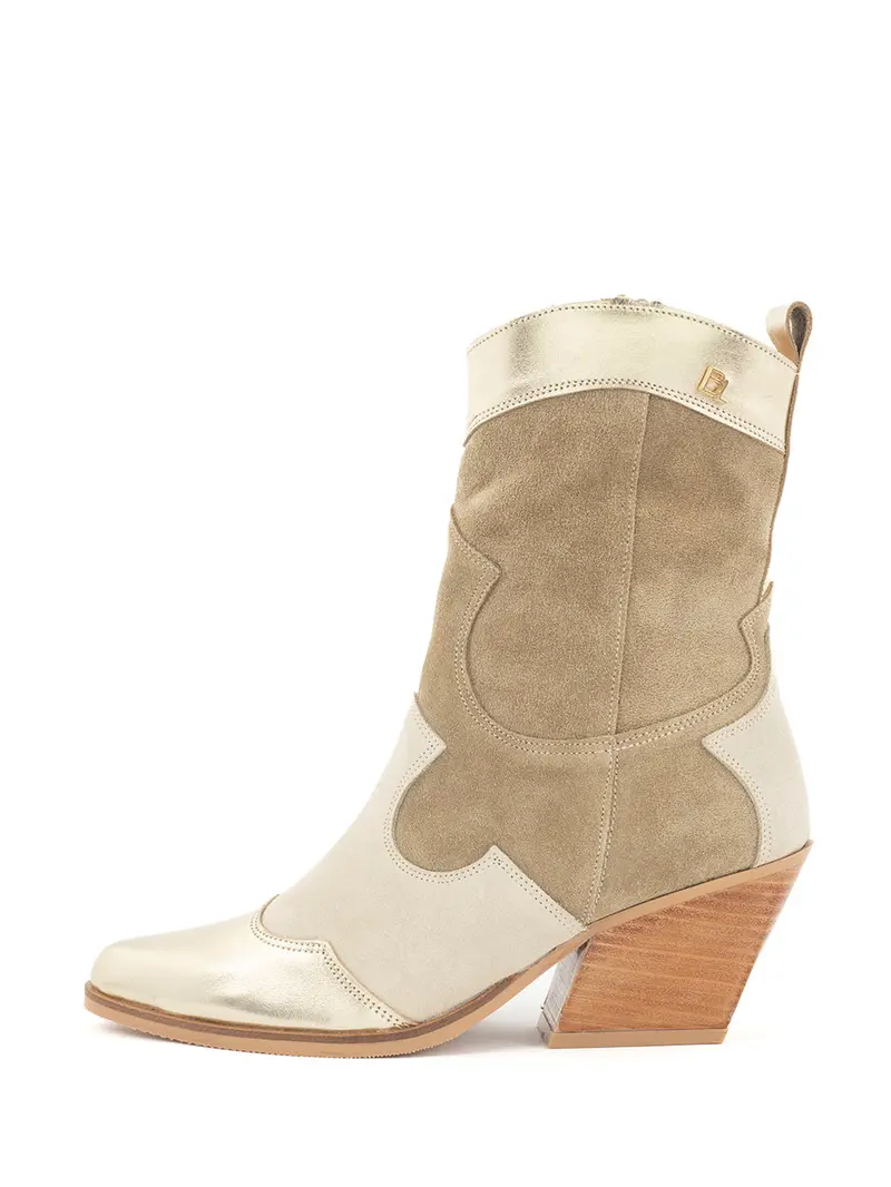 Farah Gold, Beige, And Kum Western Boots 1