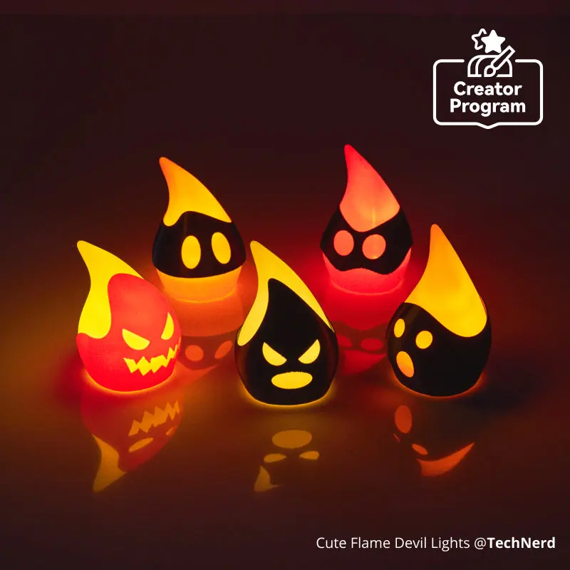 Flame-Effect Devil Led Lights – Animated Red-Orange Accent Lamps 1