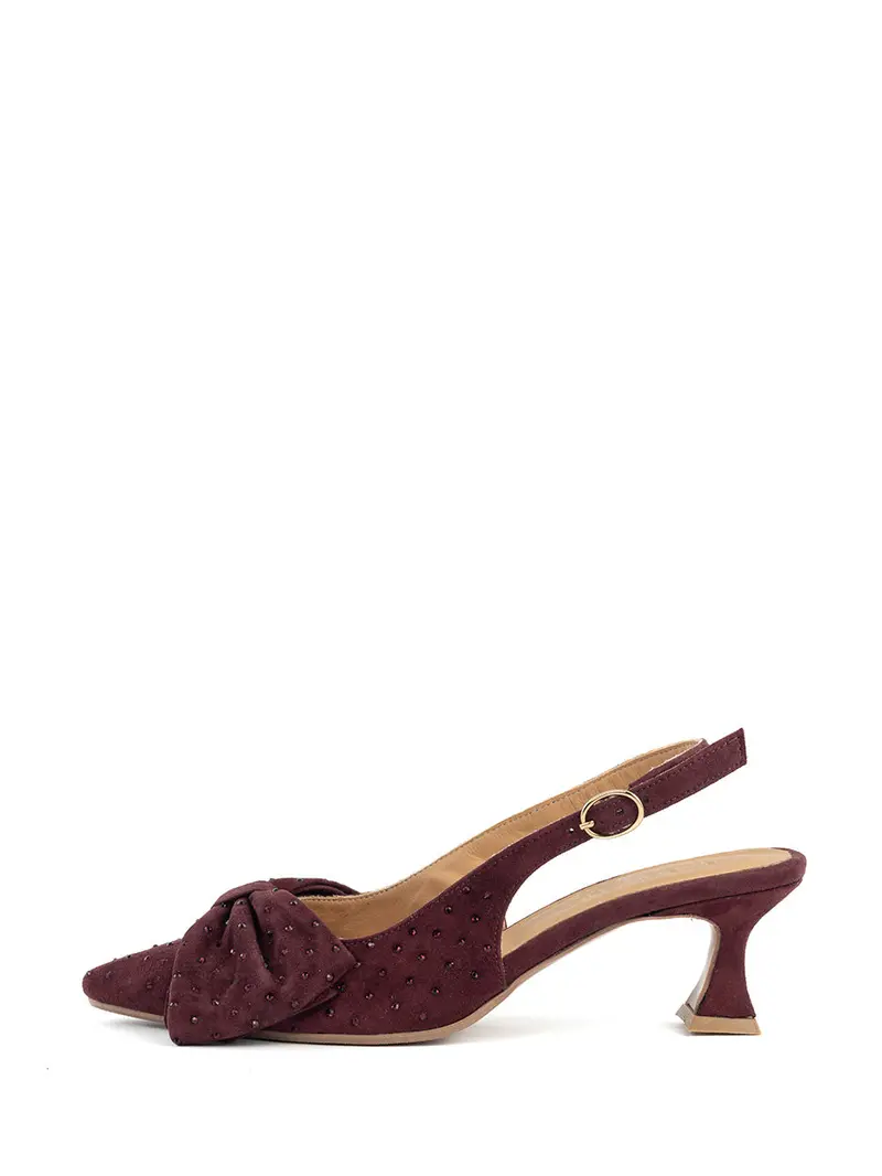 Gia Adjustable Slingback Heel In Burgundy 1