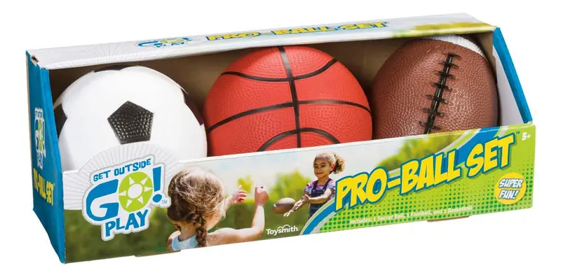 Go! Pro-Ball Set: Three-Sport Mini Ball Collection (Soccer, Football, Basketball) 1