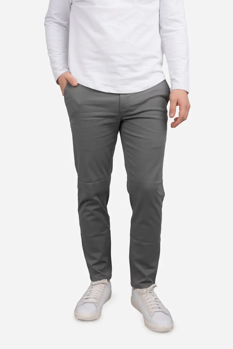 Gray Extra-Stretch Chino Pants 1