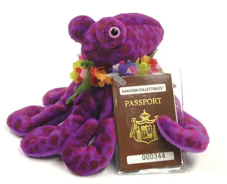Hawaiian Collectibles Plush Toy – Passport Octopus Mini Stuffed Animal 1