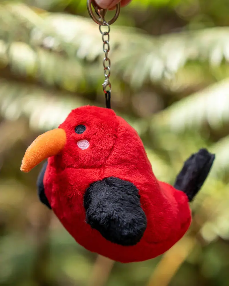 I'Iwi Plush Keychain – Handcrafted Hawaiian Bird Charm 1