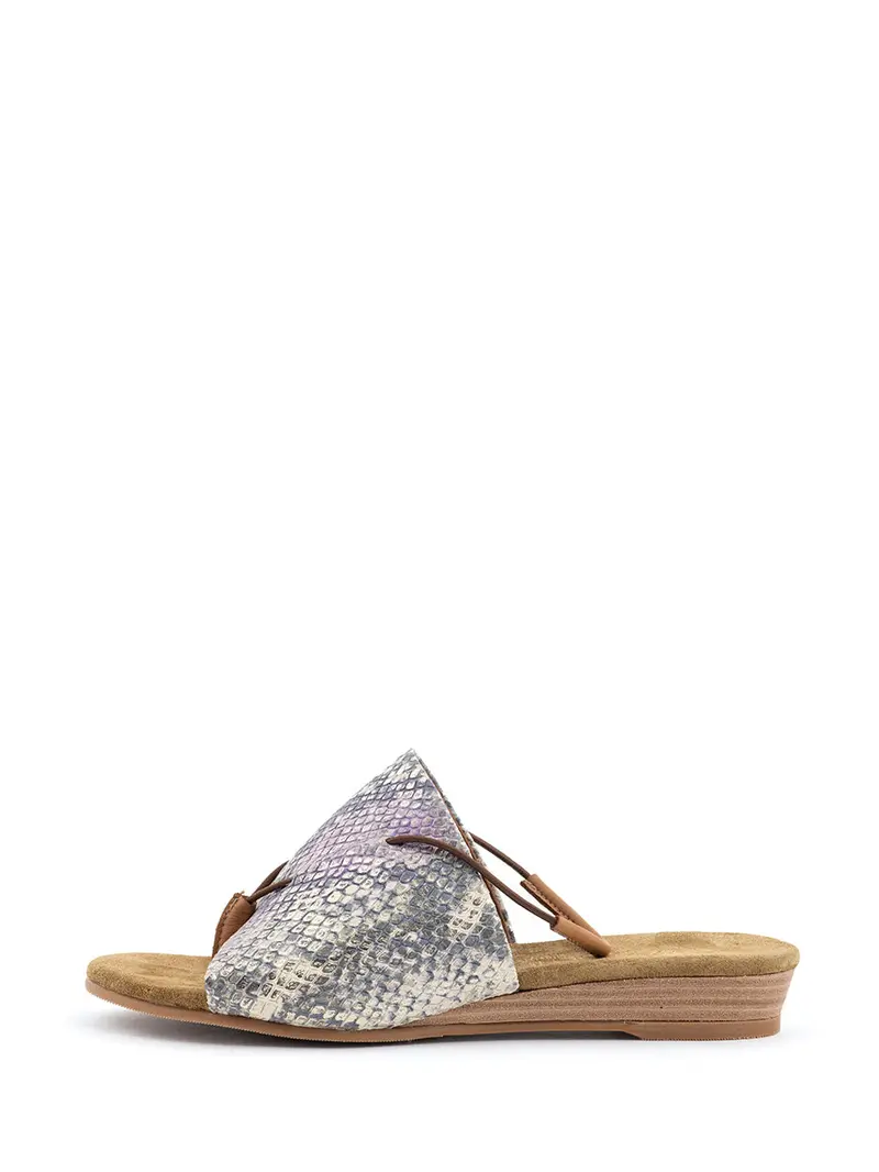 Ilvie Lilac Snake-Print Sandals 1