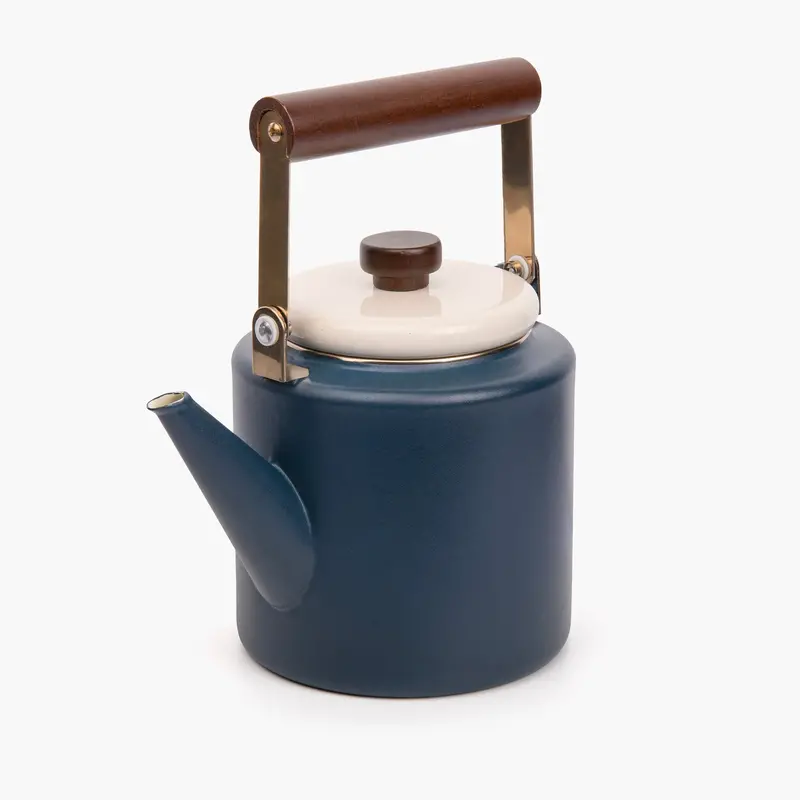Indigo Blue Two-Tone Enamel Stovetop Kettle 1