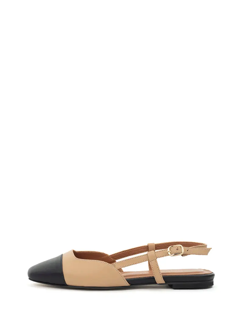 Janna Black-And-Beige Dual-Tone Slingback 1
