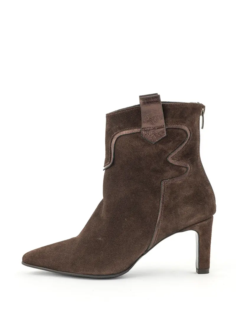 Jasmijn Dark Brown Suede Ankle Boots 1