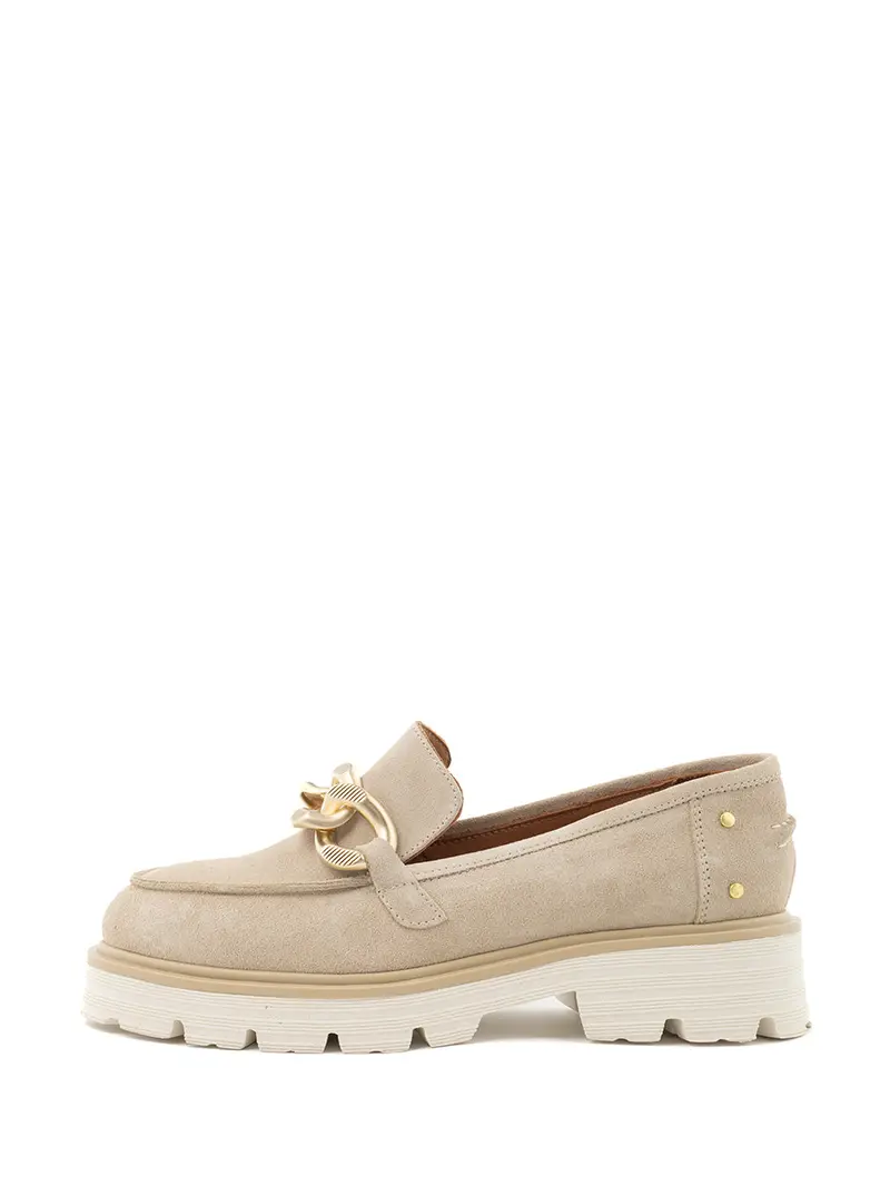 Jill Beige Chunky Loafer Shoes 1