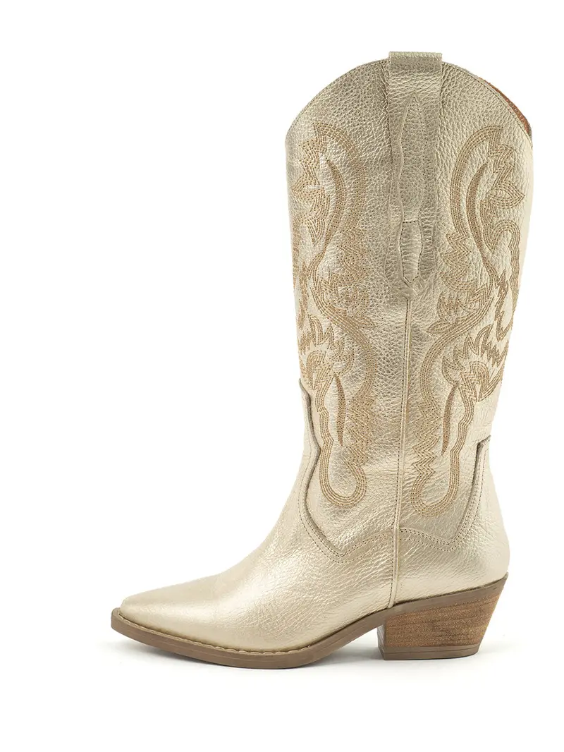 Jinte Gold Western-Style Boots For Women 1