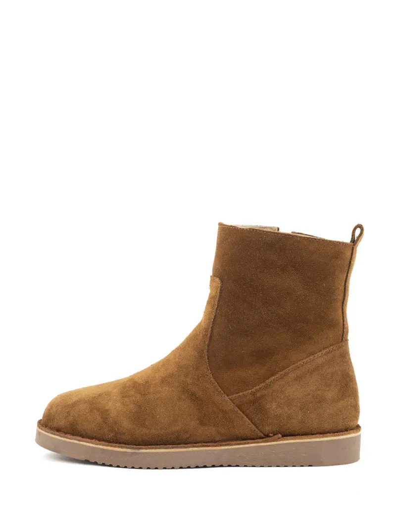 Julie Cognac Suede Ankle Boots 1