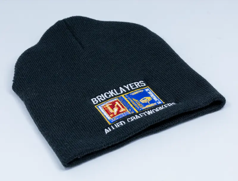 Kc1 Black Knit Beanie With Embroidered Bac Logo 1