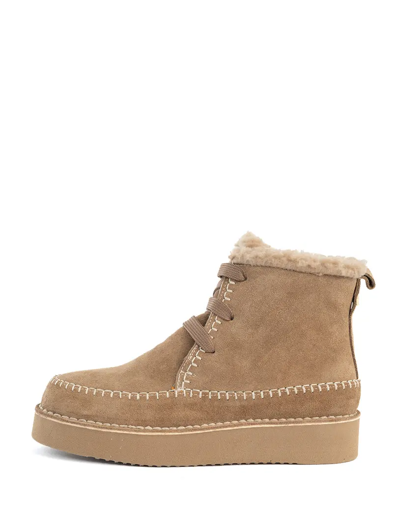 Keily Beige Suede Ankle Boots 1