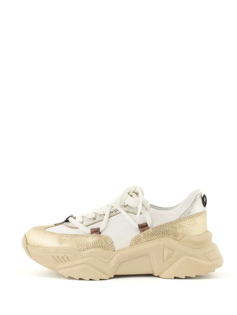 Laurie Metallic Gold And Silver Sneakers 1