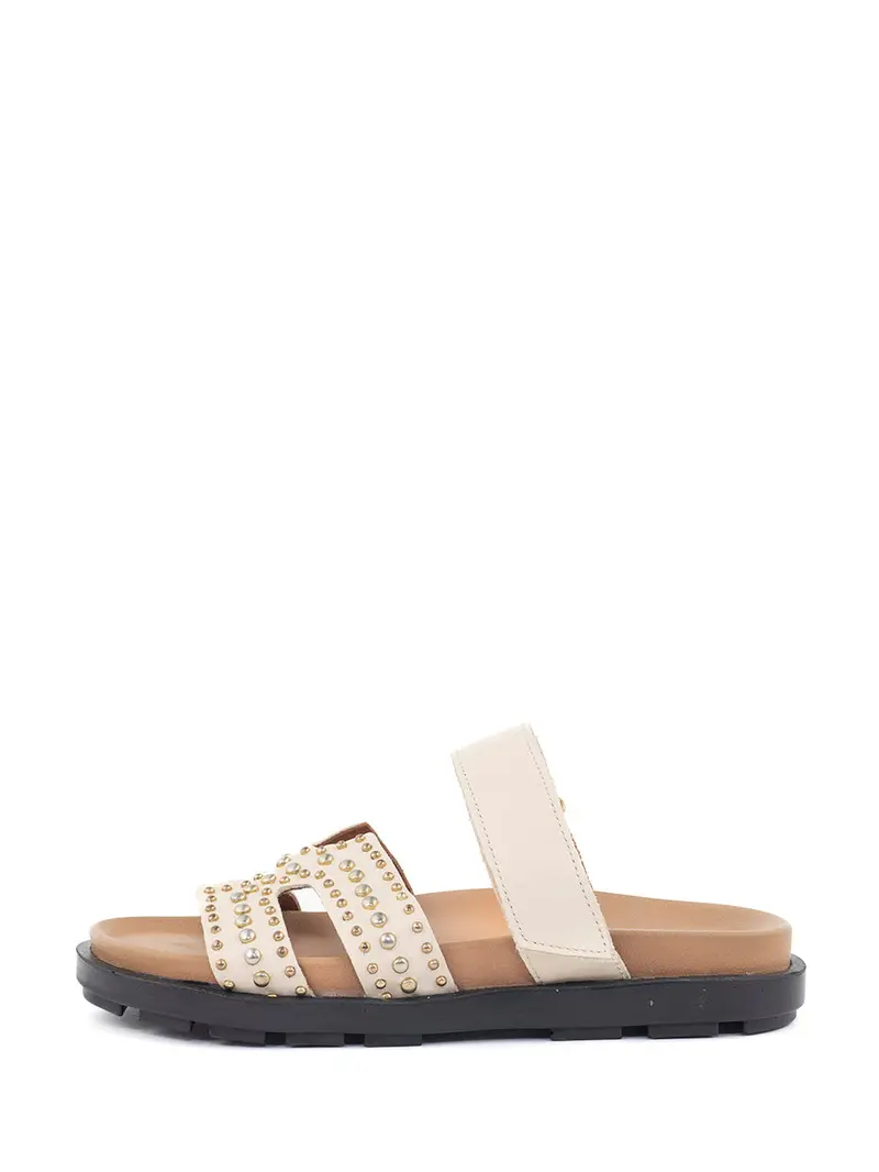 Leila Light Beige Slip-On Loafers 1