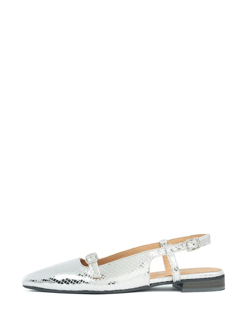 Lenny Metallic Silver Slingback 1