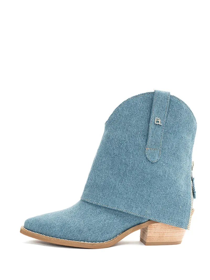 Lesly Light Blue Western-Style Shoe 1