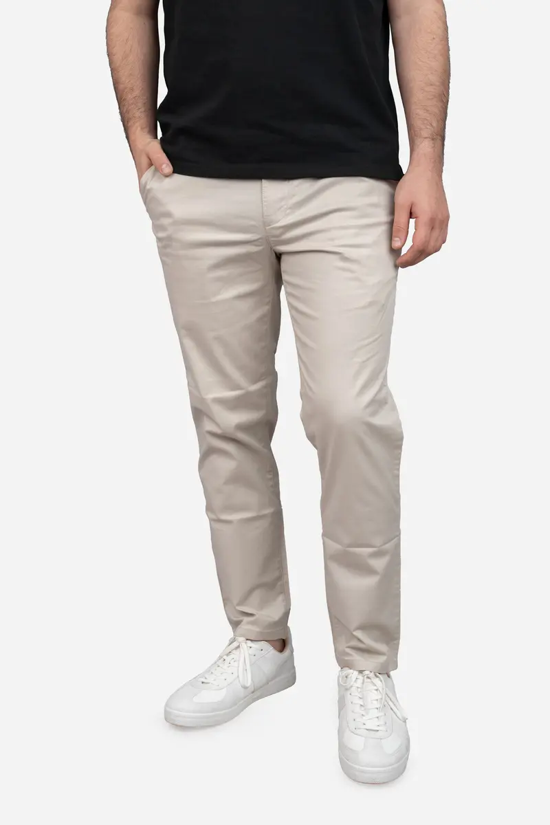 Lightweight Stretch Chino Pants – Warm Sand Beige 1