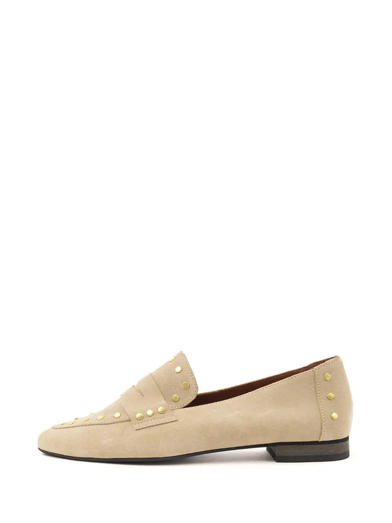 Lina Beige Loafer Shoes 1