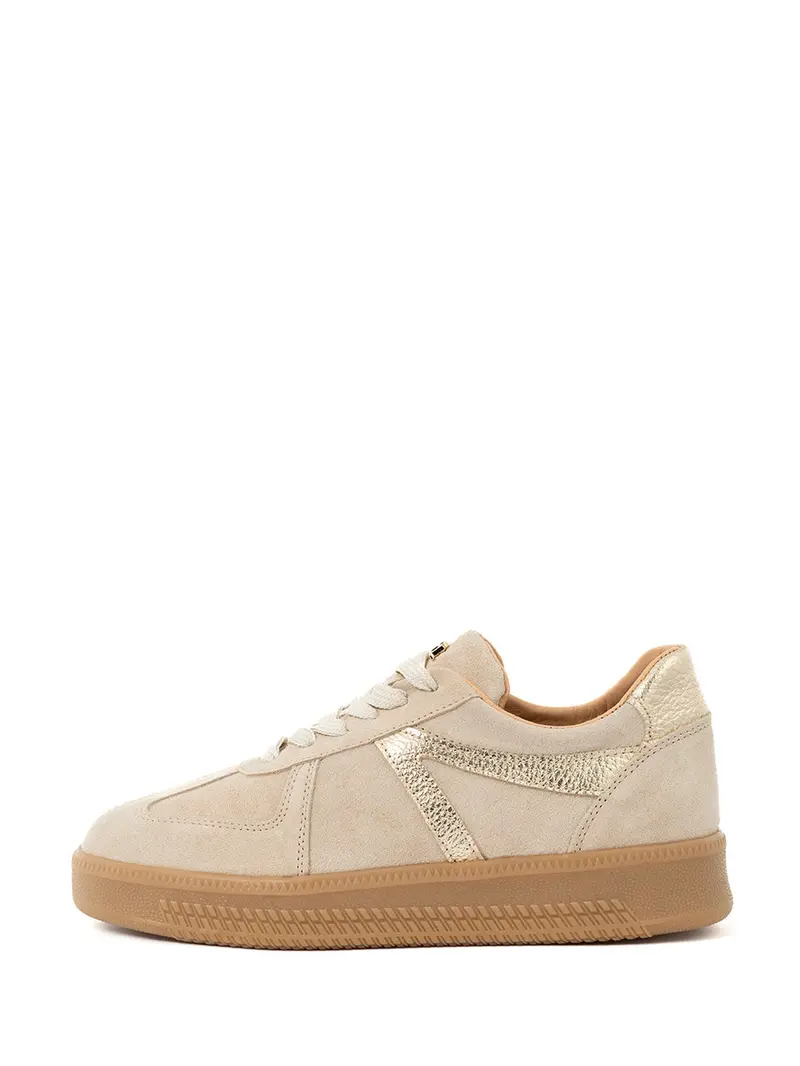 Liva Beige And Gold Casual Sneakers 1