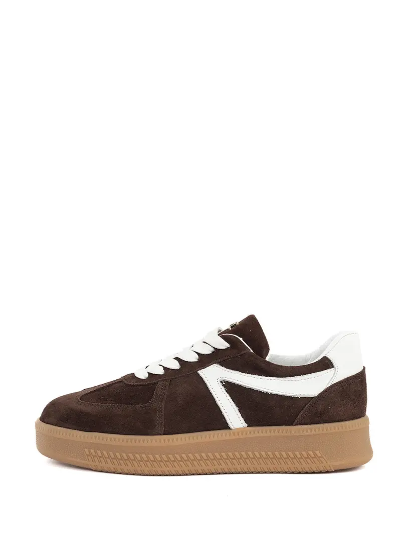 Liva Dark Brown And White Lifestyle Sneakers 1