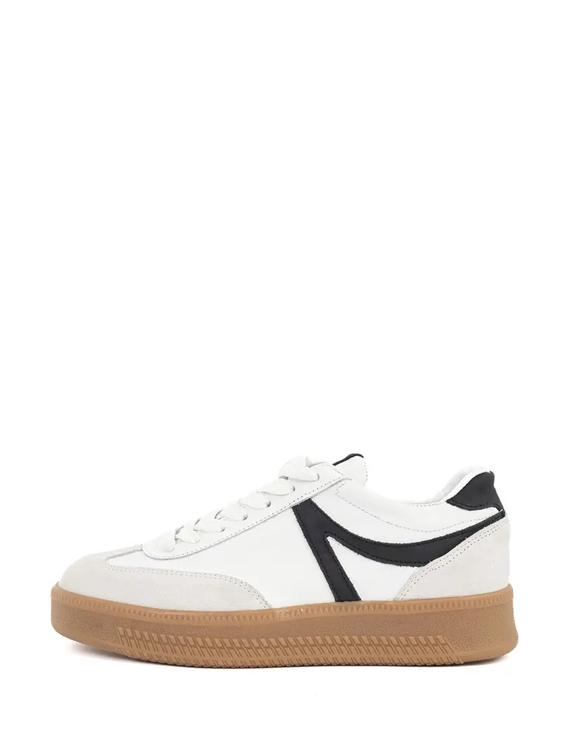 Loa Bold-Sole Sneakers In White & Black 1