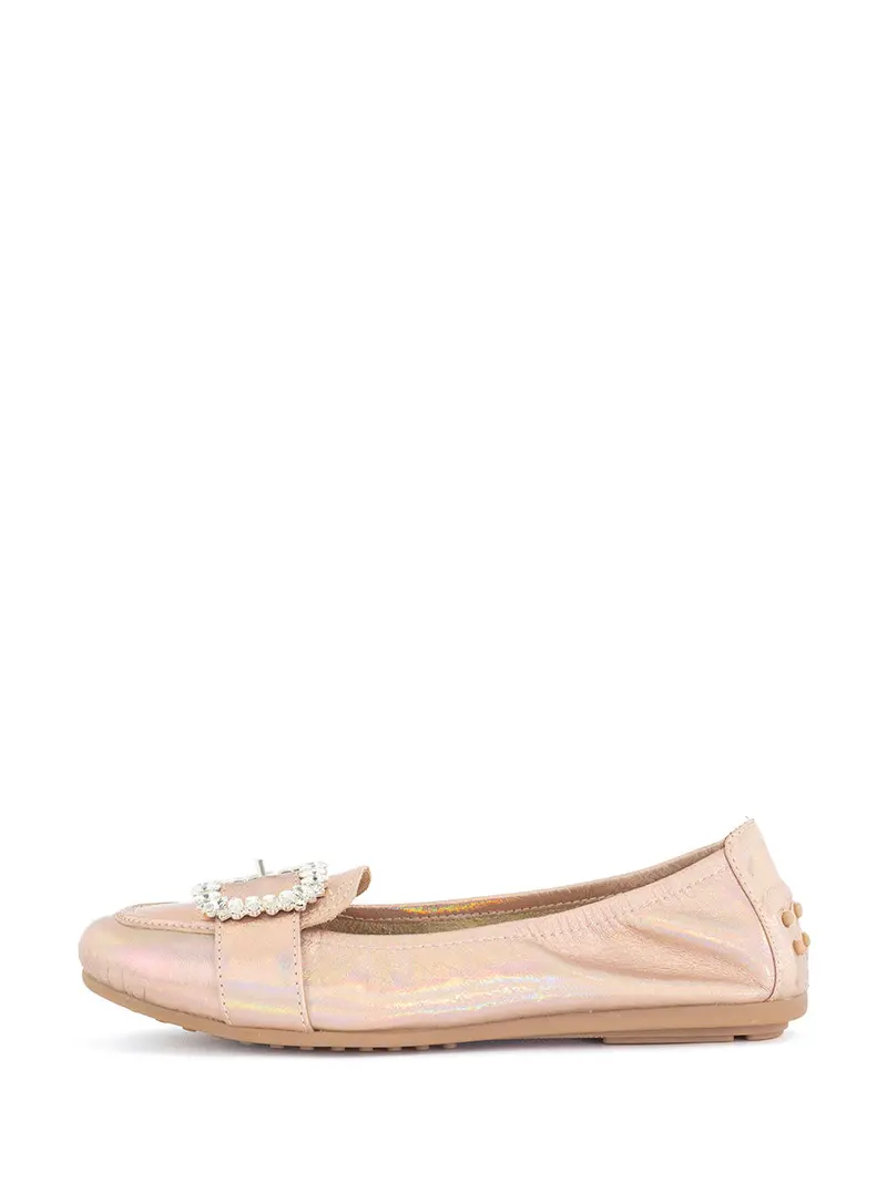 Loes Nude Oil-Finish Ballet Flats 1