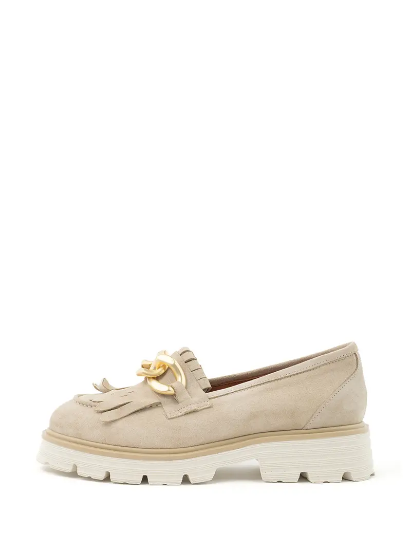 Logan Beige Chunky Loafer Shoes 1